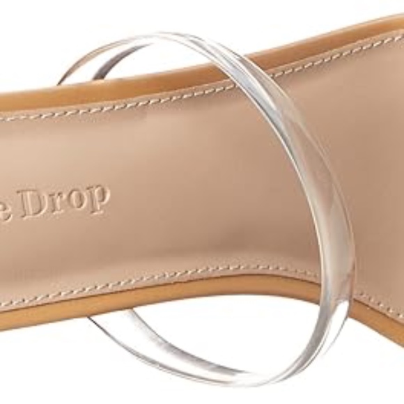 NWT - The Drop Avery Square Toe 2 Strap High Heeled Sandal - Tan / Clear - 7.0 - Picture 7 of 7